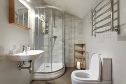 Bathroom interior with shower and bathtub and toilet