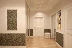 Hallway design with wallpaper for painting
