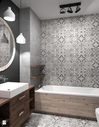 Bathroom design with rectangular tiles