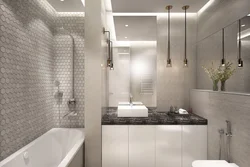 Bathroom design with rectangular tiles