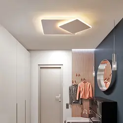 Ceiling lamps in the bathroom in the interior