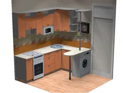 Угловая Кухня С Холодильником И Стиральной Машиной Фото