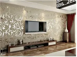 Wallpapering living room ideas photo