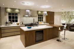 Kitchen design in the middle table