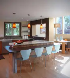 Kitchen Design In The Middle Table