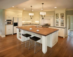 Kitchen design in the middle table