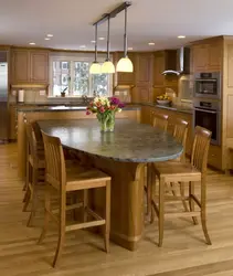 Kitchen design in the middle table