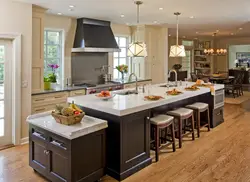 Kitchen design in the middle table