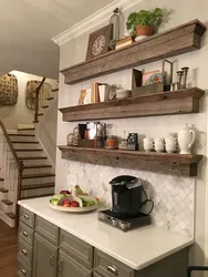 Shelves In The Interior Of A Small Kitchen