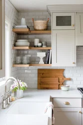 Shelves In The Interior Of A Small Kitchen