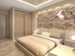 Interior of bedroom walls in apartment