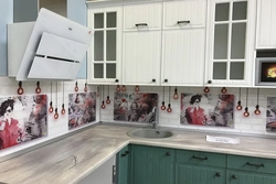 Wall panel for the entire kitchen wall photo