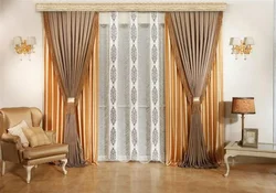 Curtain design for living room in two colors