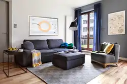 Сочетание цвета пола и мебели в интерьере гостиной