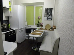 Kitchen 6 square meters real photos with refrigerator