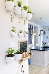 Kitchen decor with flowers photo