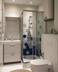 Small bathroom in Khrushchev design with shower