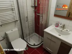 Small bathroom in Khrushchev design with shower