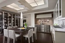 Kitchen Interior With Large Dining Room