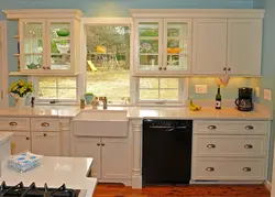 Built-in kitchen in the window photo