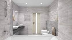 Bath in beige gray tones photo