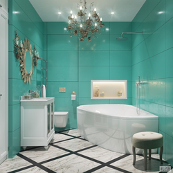 Bathroom design using one color tile