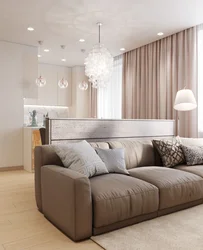 Beige gray living room photo design
