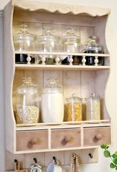Shelves for the kitchen in Provence style photo