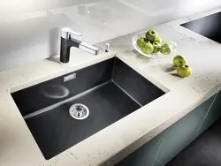 Kitchen Design With Black Sink Photo