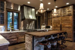 Kitchen interior with wood elements