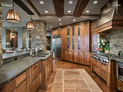 Kitchen interior with wood elements