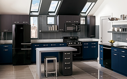 Black and blue kitchen photo