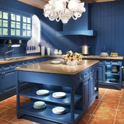 Black and blue kitchen photo
