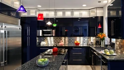 Black And Blue Kitchen Photo