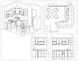 Kitchen interior design drawings
