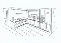 Кухня дизайн интерьера чертежи