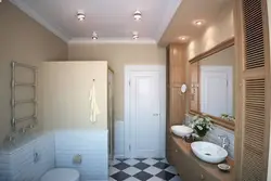 Дизайн потолки в ванной и туалете