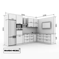 Модели кухонь с размерами фото