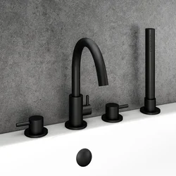 Black bathroom taps in the interior