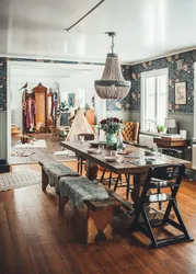 Boho style in the kitchen interior photo