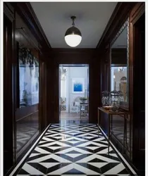 Porcelain tiles for the floor photo in the interior of the hallway