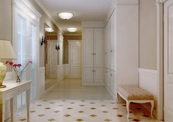 Porcelain tiles for the floor photo in the interior of the hallway