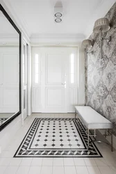 Porcelain tiles for the floor photo in the interior of the hallway