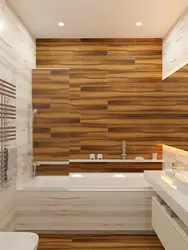 Дизайн ванны дерево и гранит