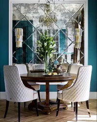 Mirror in the kitchen above the dining table photo