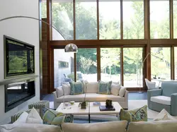 Living room with one large window photo