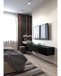 Light Apartment Design With Dark Furniture