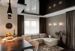 Дизайн гостиной кухни в коричневом цвете фото