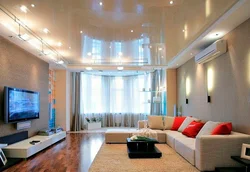 Options for suspended ceilings in an apartment photo