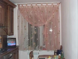 Curtains for the kitchen photo short made of tulle photo